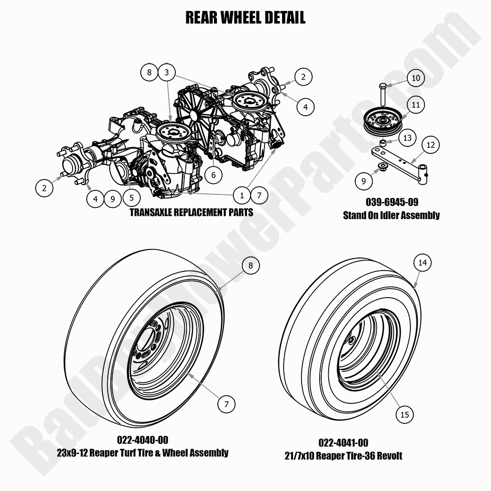2455 - Bad Boy Mower Parts Lookup > 2020 > Revolt > Rear Wheel Detail